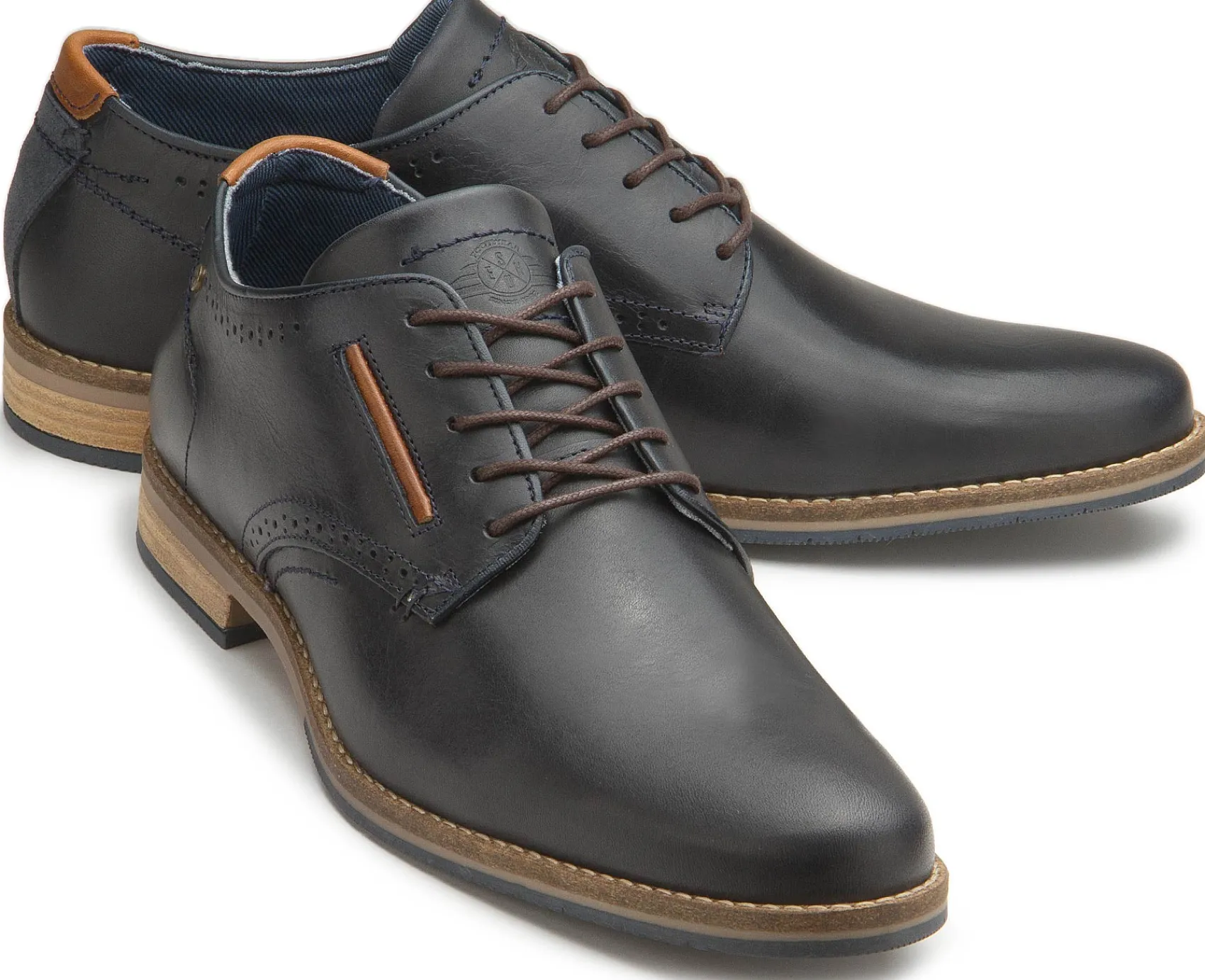 Schnürschuhe|Business-Schuhe|Bulboxer Schnürschuh in Übergrößen Blau
