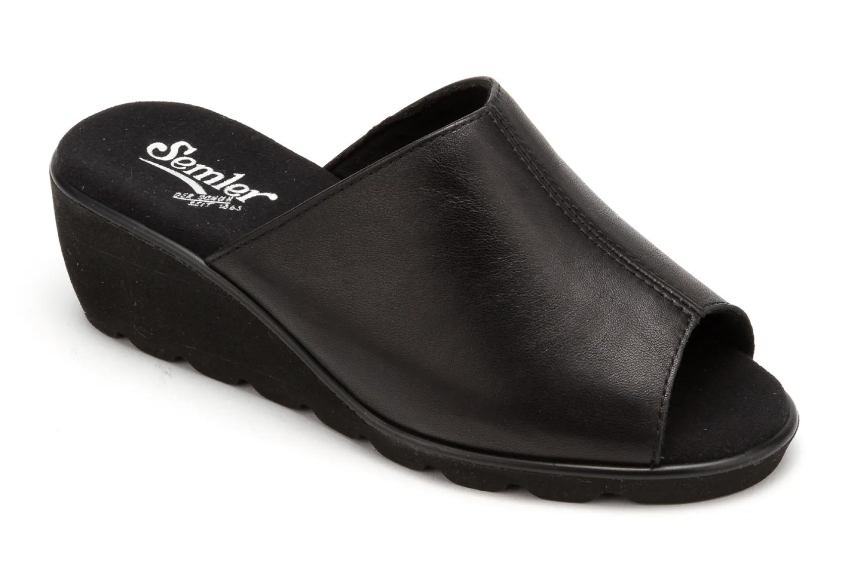 Sandalen|Pantoletten|semler Pantolette in Untergrößen Schwarz