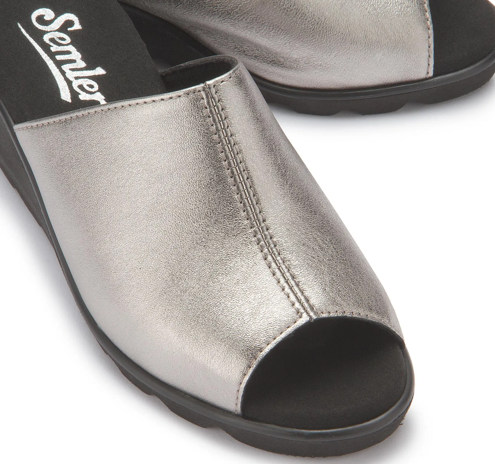 Sandalen|Pantoletten|semler Pantolette in Untergrößen Silber