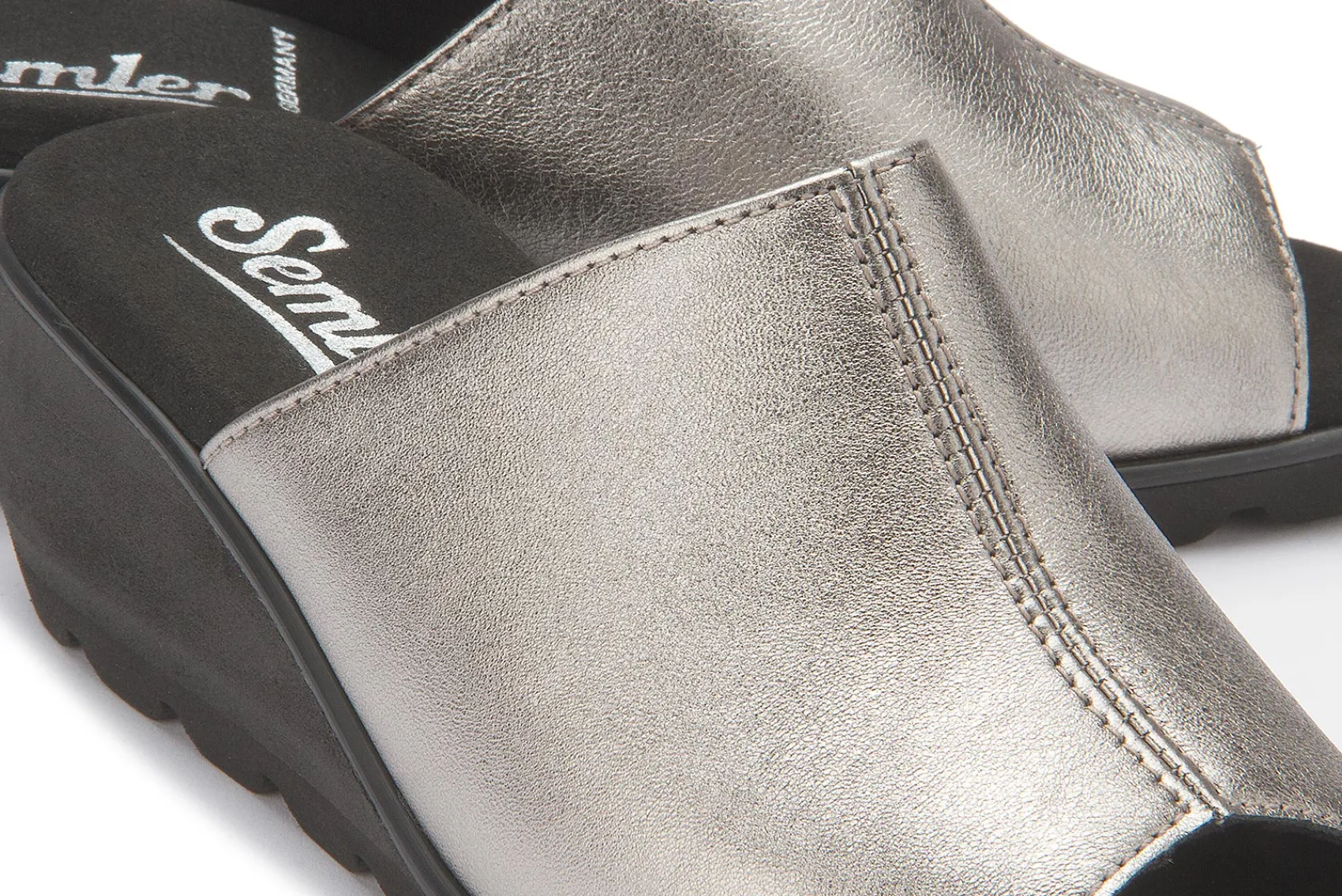 Sandalen|Pantoletten|semler Pantolette in Untergrößen Silber
