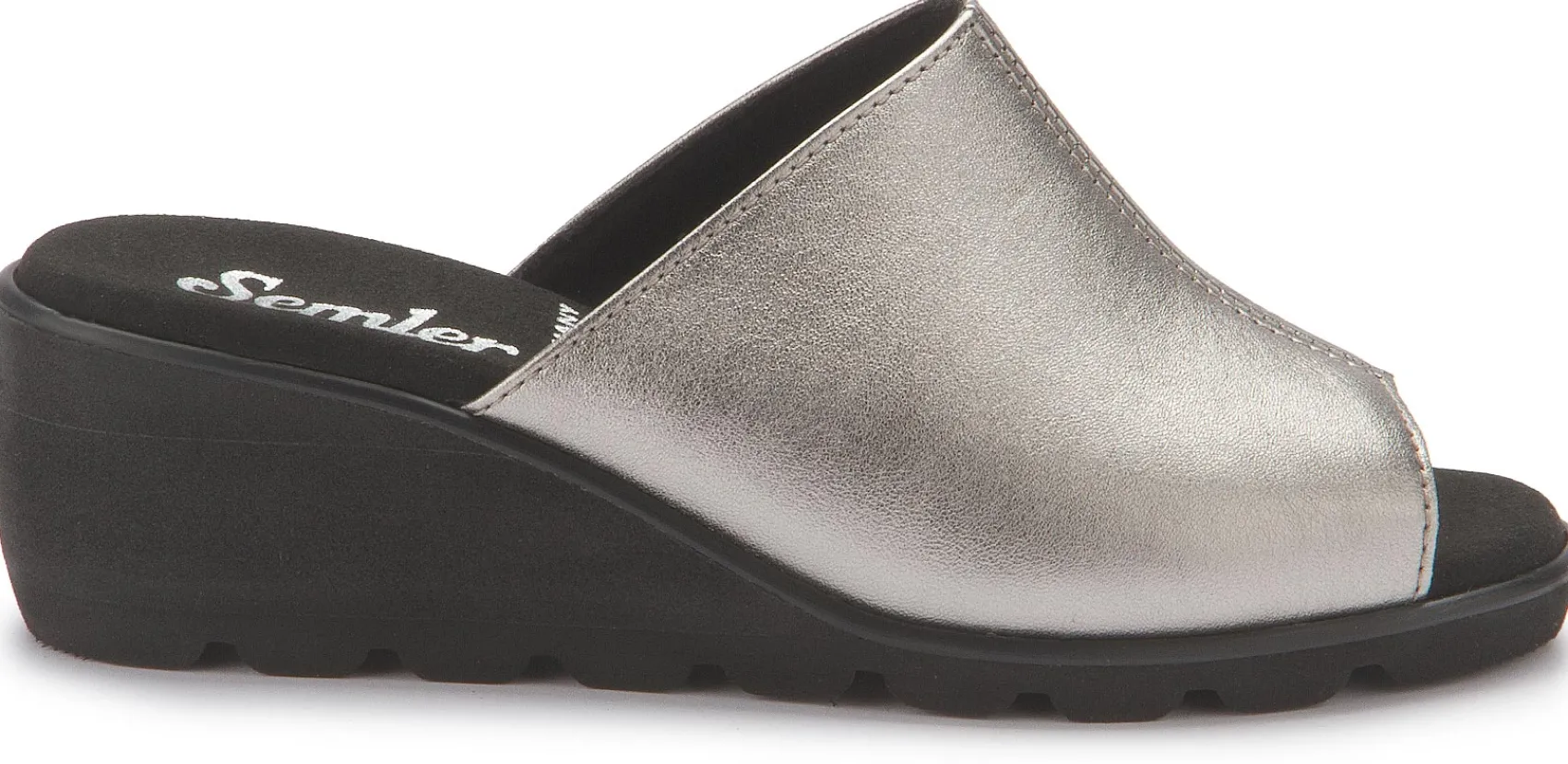 Sandalen|Pantoletten|semler Pantolette in Untergrößen Silber