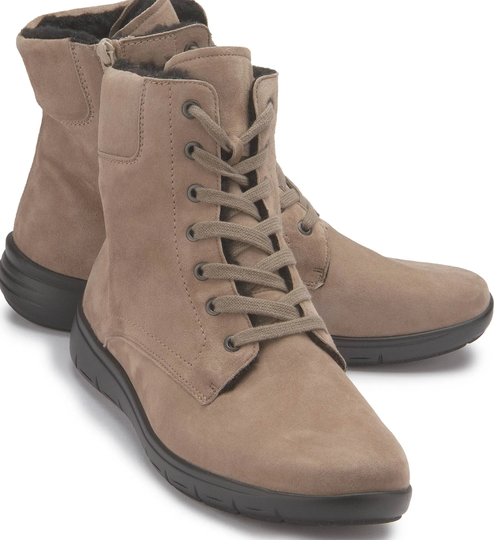 Stiefeletten|semler Schnürboot in Übergrößen Beige