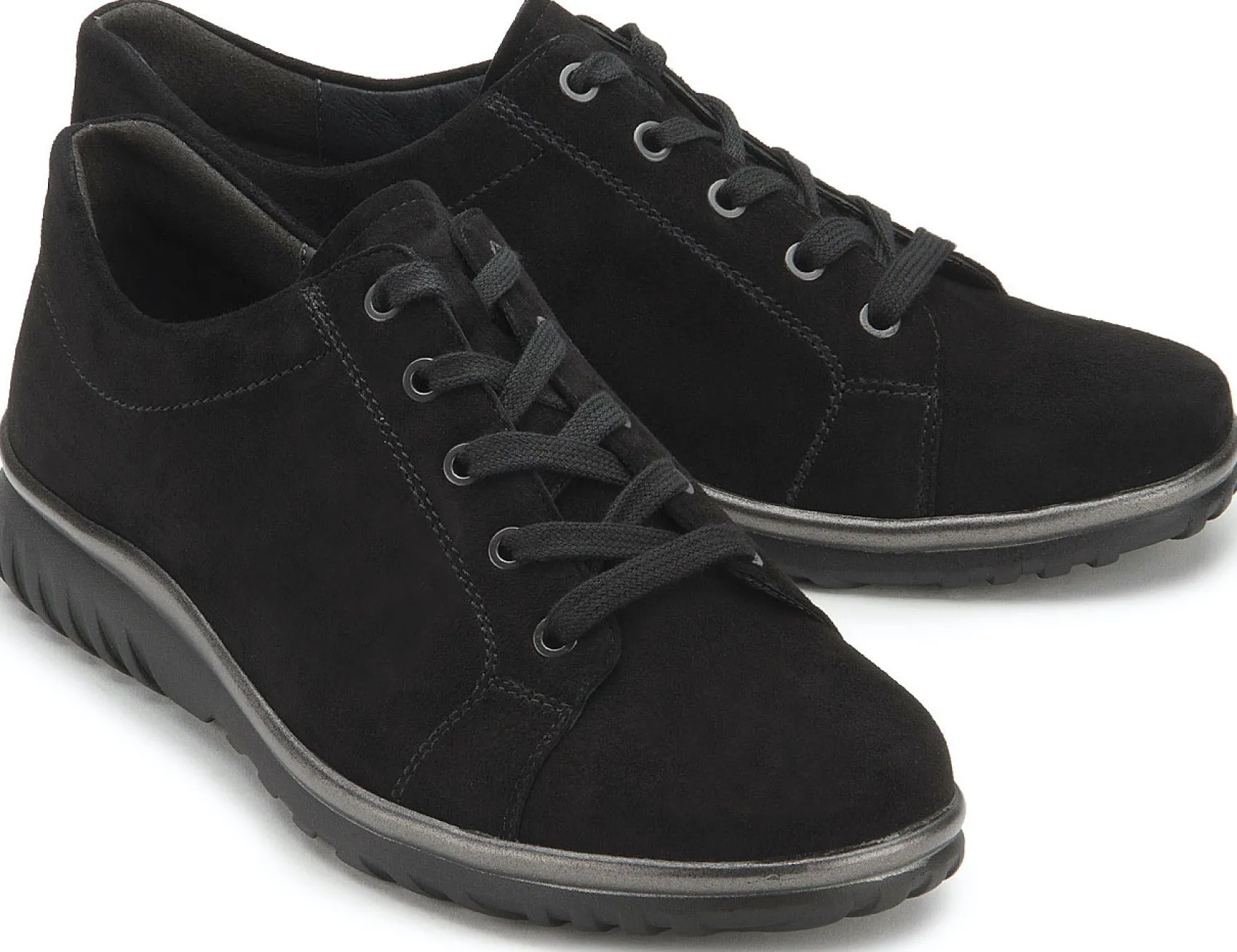 Schnürschuhe|semler Schnürschuh in Übergrößen Schwarz