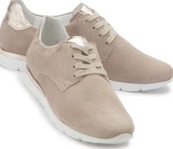 Sneaker|Schnürschuhe|semler Sneaker in Übergrößen Beige