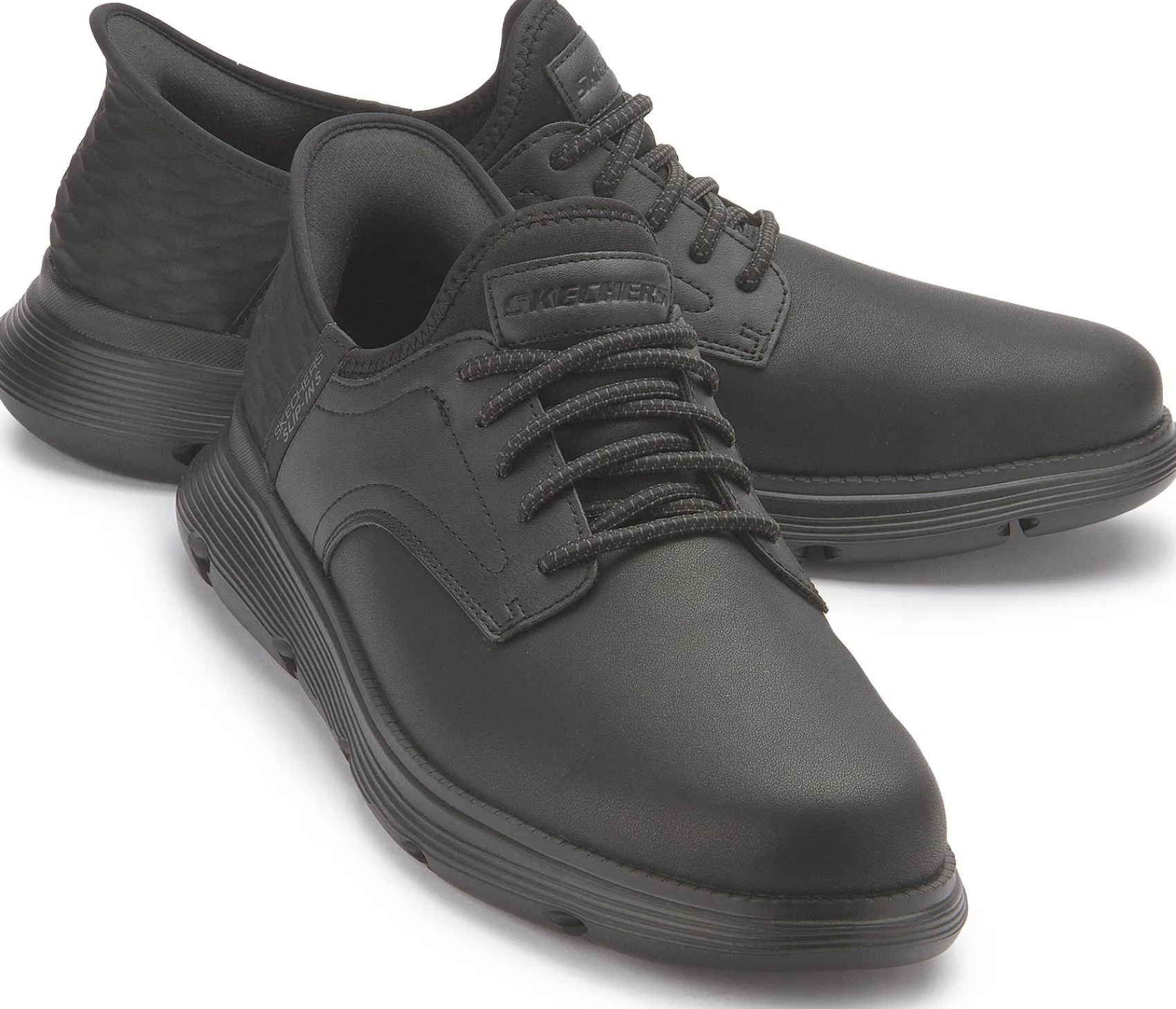 Schnürschuhe|Sketchers Schnürschuh in Übergrößen Schwarz