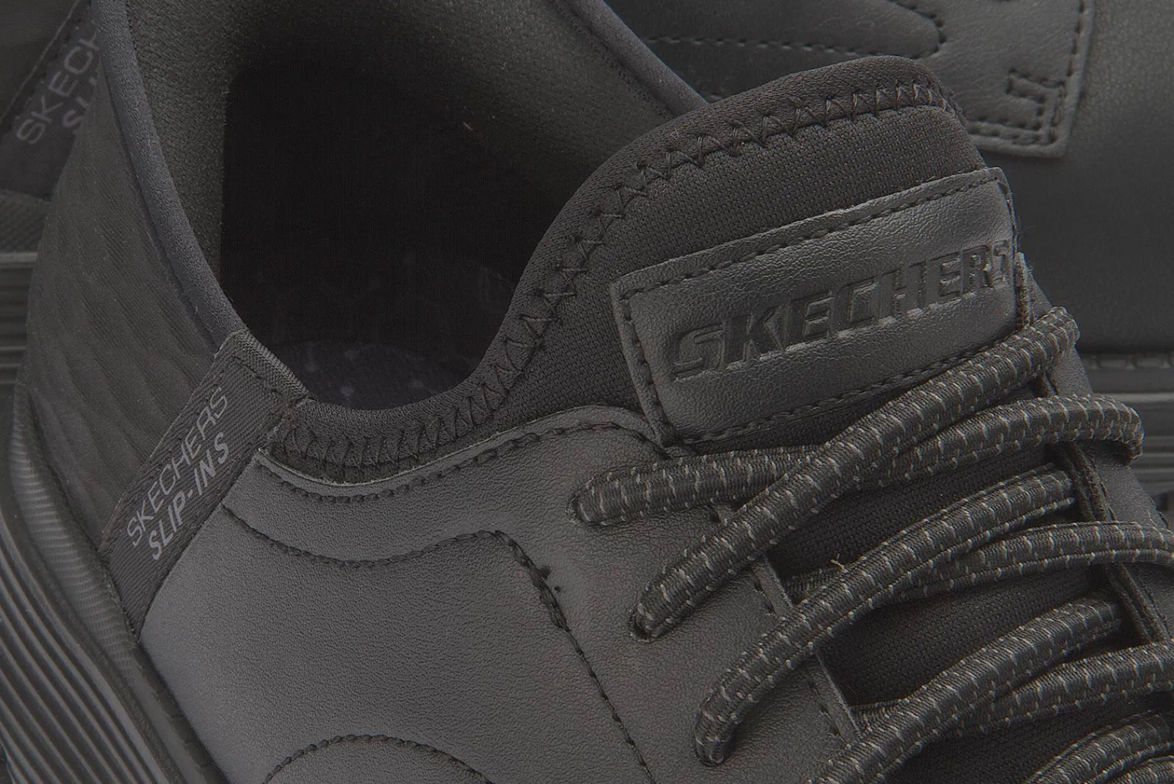 Schnürschuhe|Sketchers Schnürschuh in Übergrößen Schwarz
