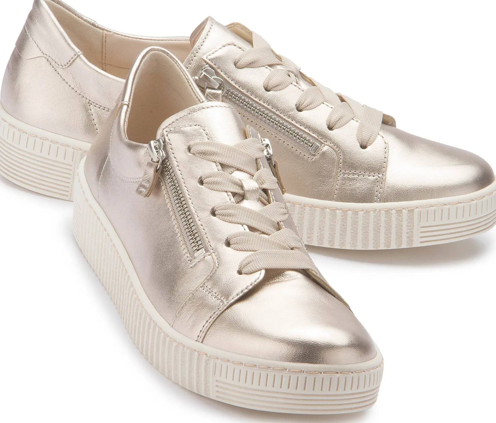Sneaker|Schnürschuhe|Gabor Sneaker in Übergrößen Gold