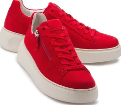 Sneaker|Schnürschuhe|Gabor Sneaker in Übergrößen Rot