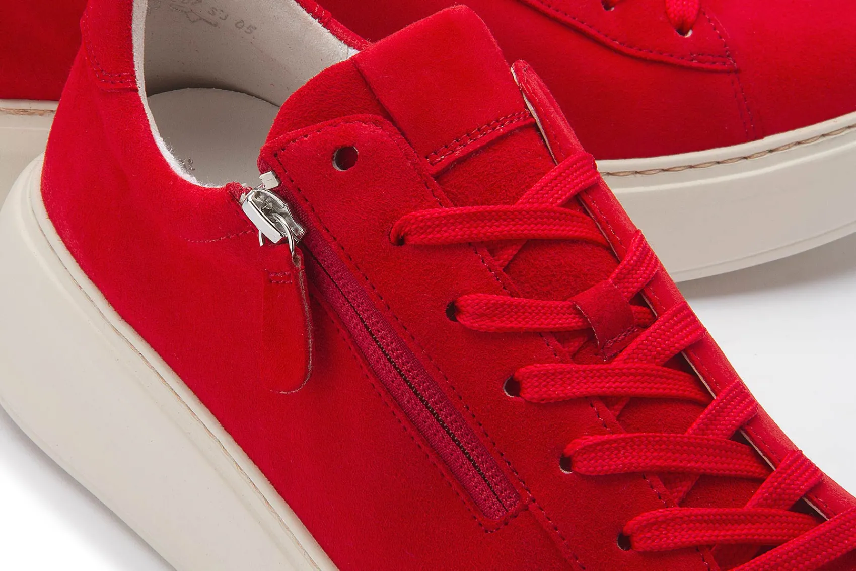 Sneaker|Schnürschuhe|Gabor Sneaker in Übergrößen Rot