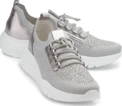Sneaker|Schnürschuhe|Gabor Sneaker in Übergrößen Silber