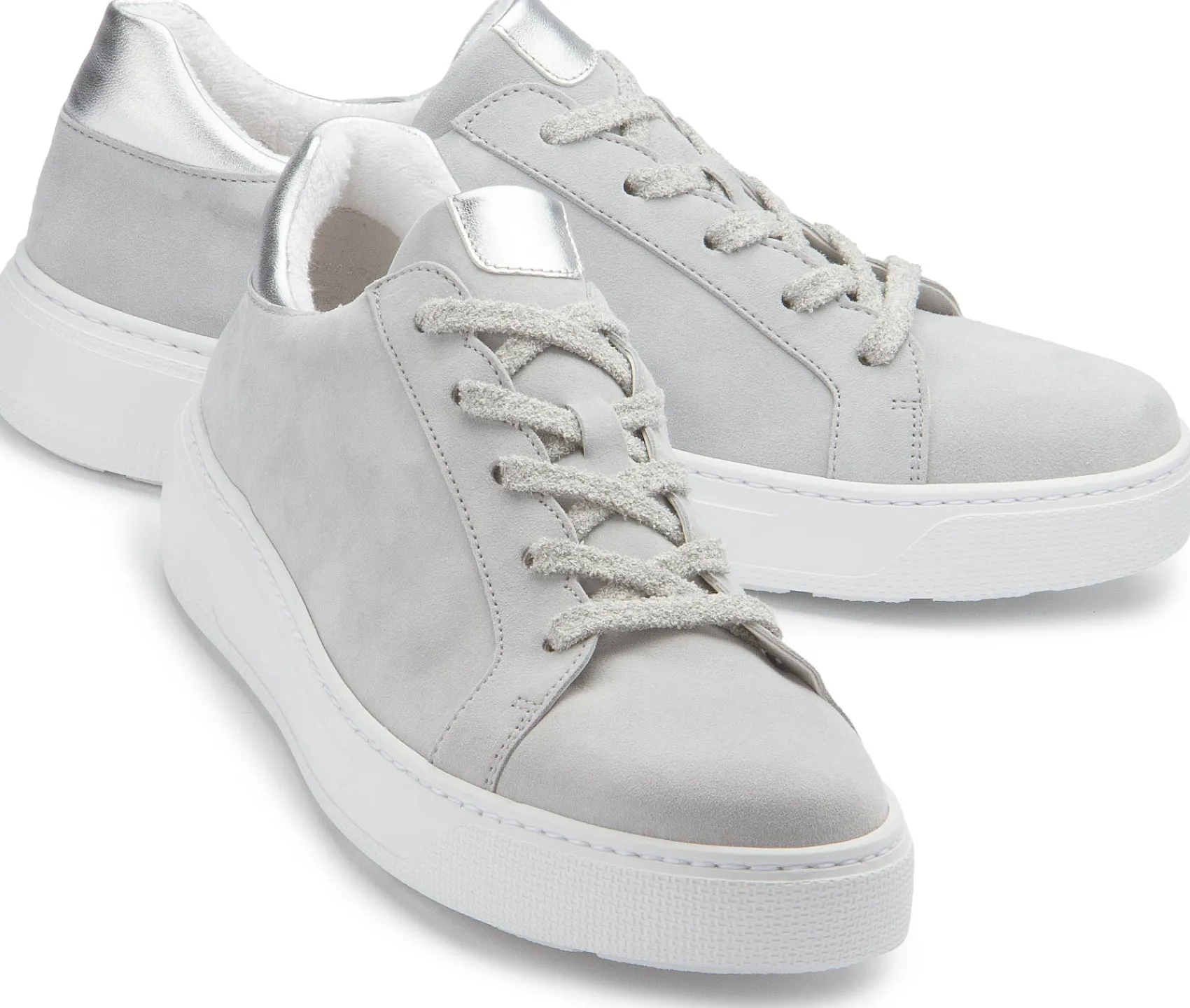 Sneaker|Schnürschuhe|Gabor Sneaker in Übergrößen Grau