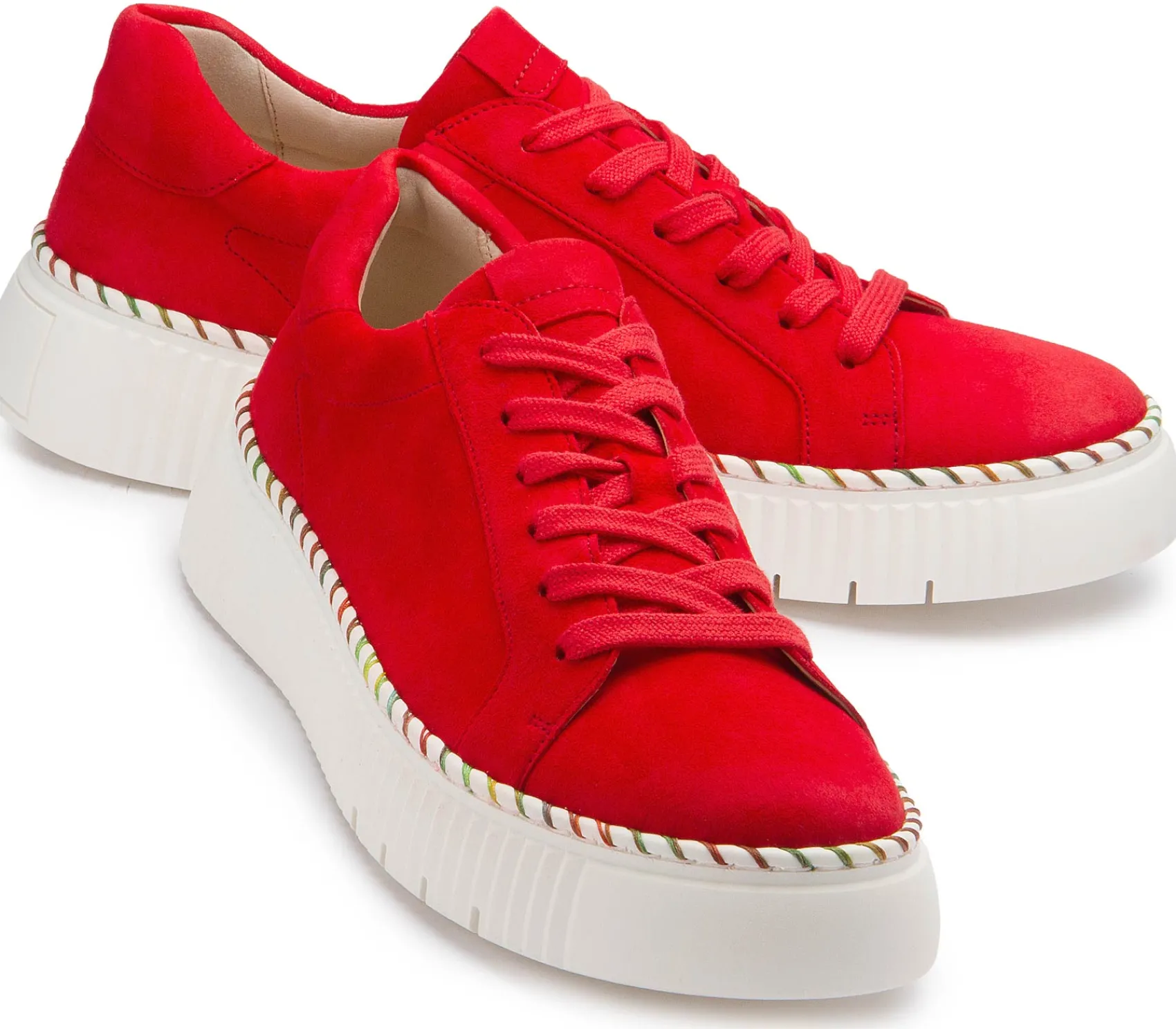 Sneaker|Schnürschuhe|Gabor Sneaker in Übergrößen Rot