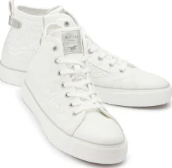 Sneaker|Schnürschuhe|Mustang Damen Sneaker in Übergrößen Weiß