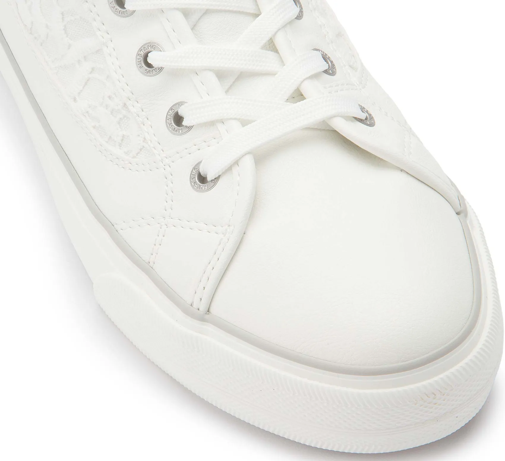Sneaker|Schnürschuhe|Mustang Damen Sneaker in Übergrößen Weiß