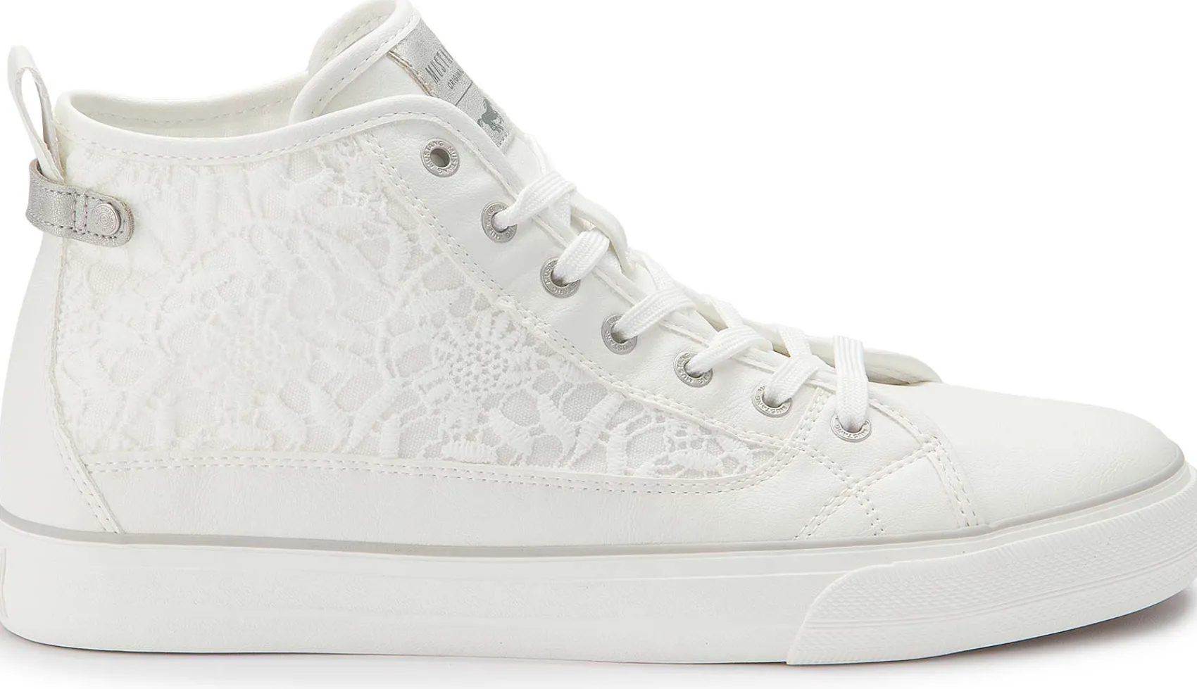 Sneaker|Schnürschuhe|Mustang Damen Sneaker in Übergrößen Weiß