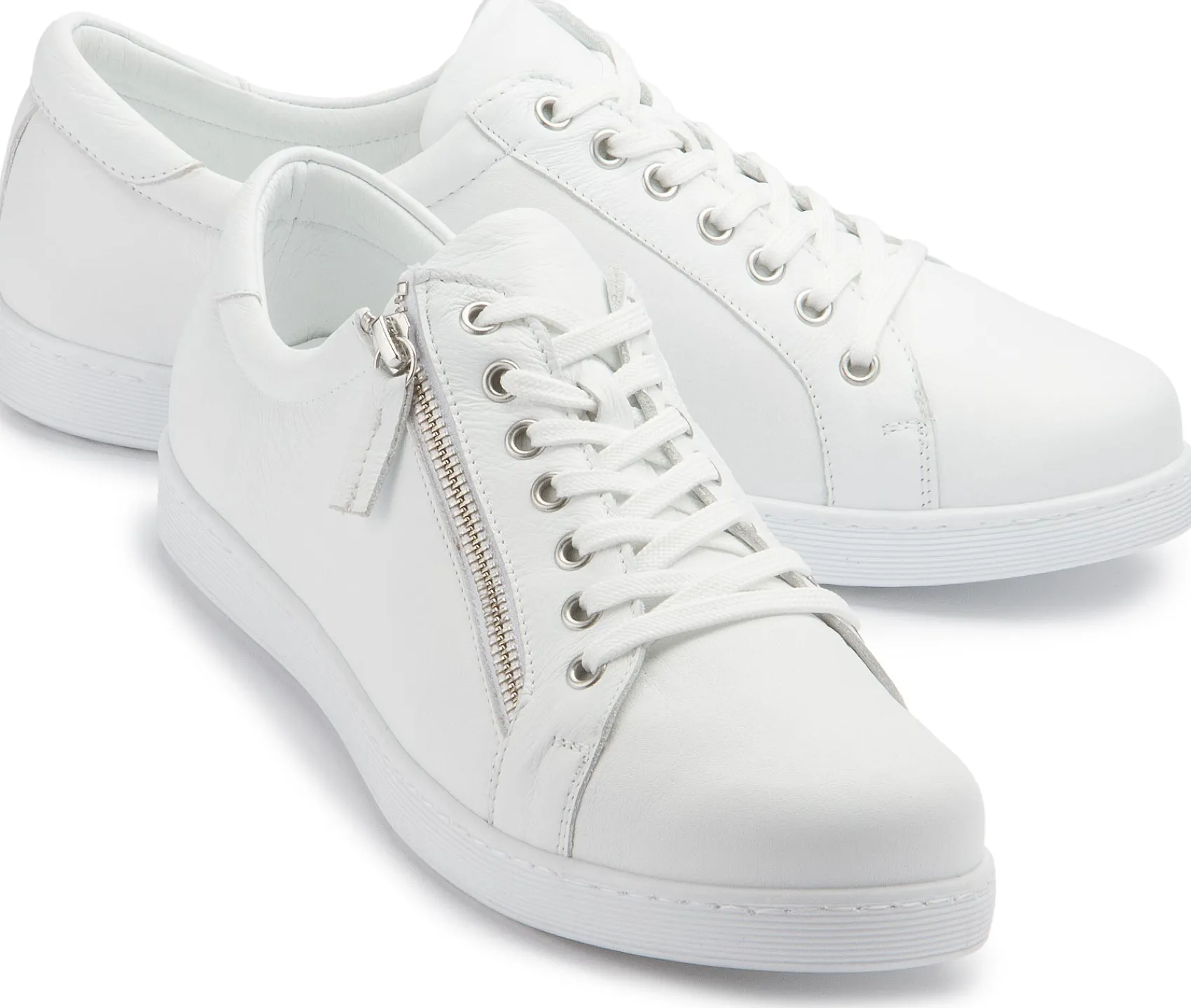 Sneaker|Schnürschuhe|Horsch Schuhe Sneaker in Übergrößen Weiß