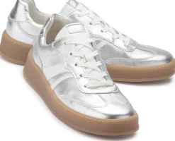 Sneaker|Schnürschuhe|Gabor Sneaker in Übergrößen Silber