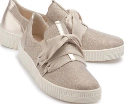 Sneaker|Schnürschuhe|Gabor Sneaker in Übergrößen Silber
