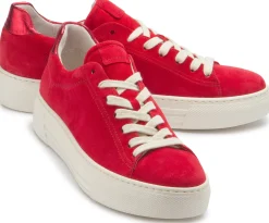 Sneaker|Schnürschuhe|Gabor Sneaker in Übergrößen Rot