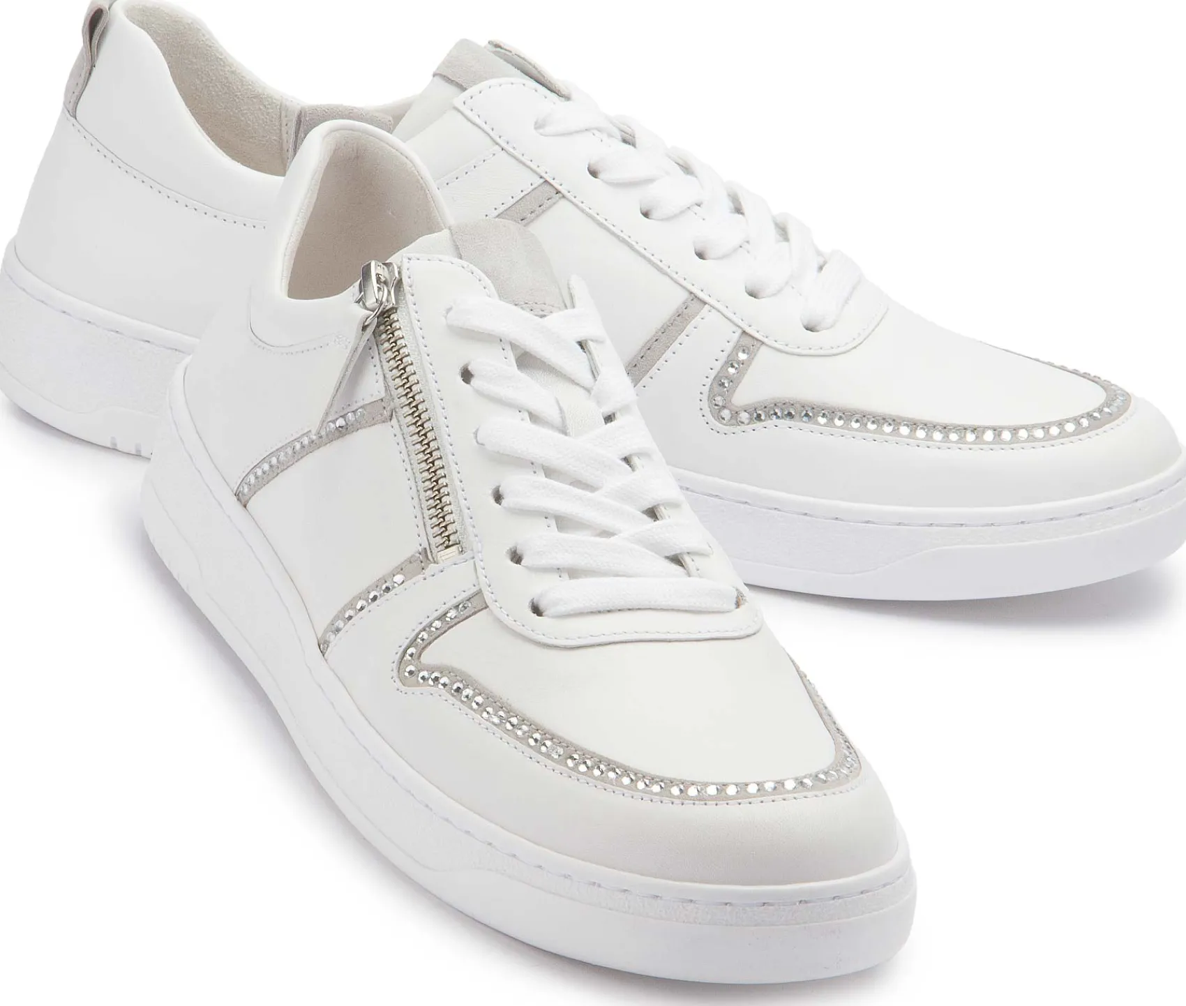 Sneaker|Schnürschuhe|Gabor Sneaker in Übergrößen Weiß