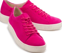 Sneaker|Schnürschuhe|Gabor Sneaker in Übergrößen Pink