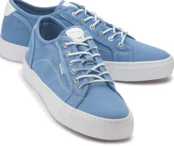 Sneaker|Schnürschuhe|Mustang Damen Sneaker in Übergrößen Blau
