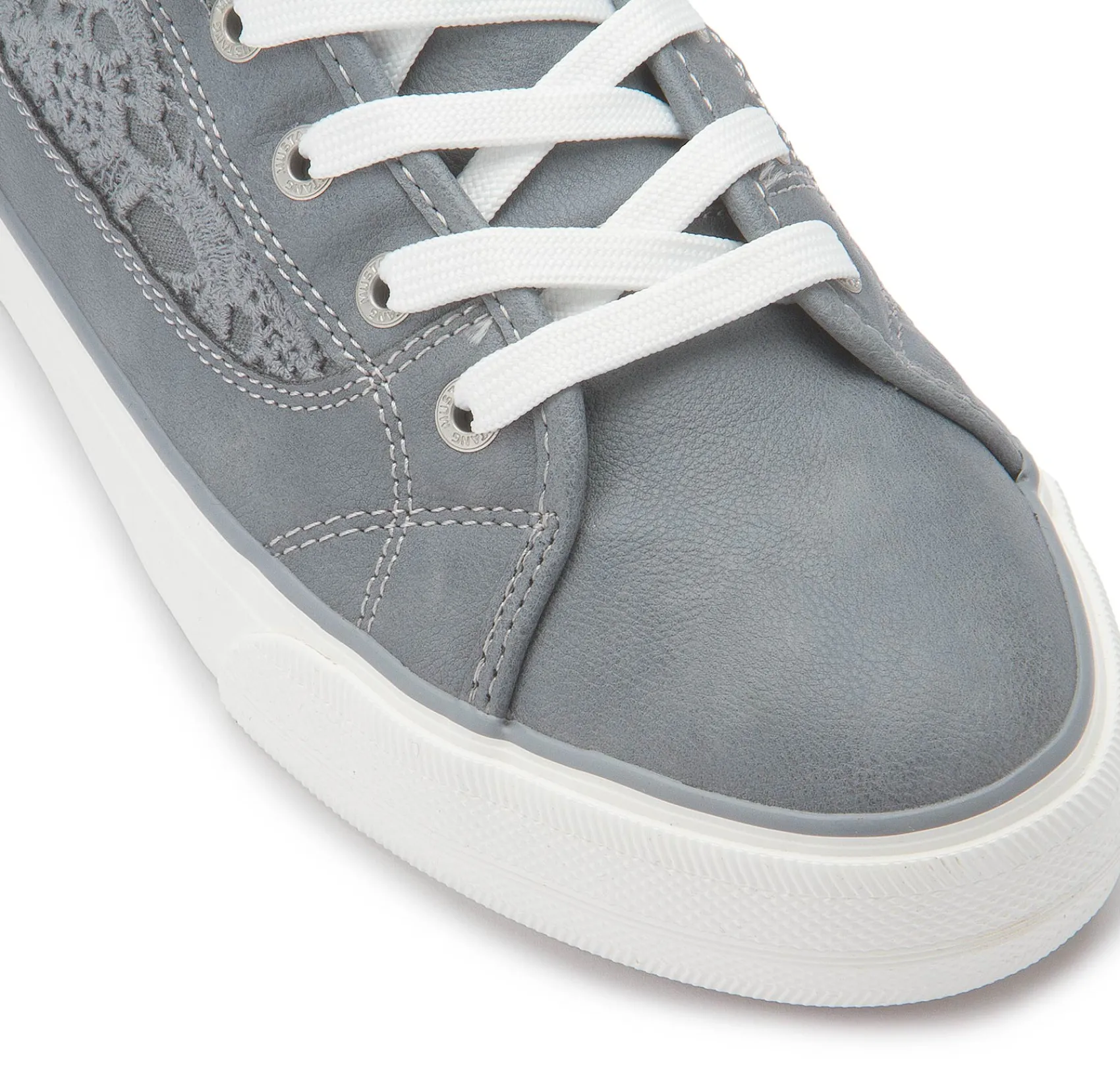 Sneaker|Schnürschuhe|Mustang Damen Sneaker in Übergrößen Grau