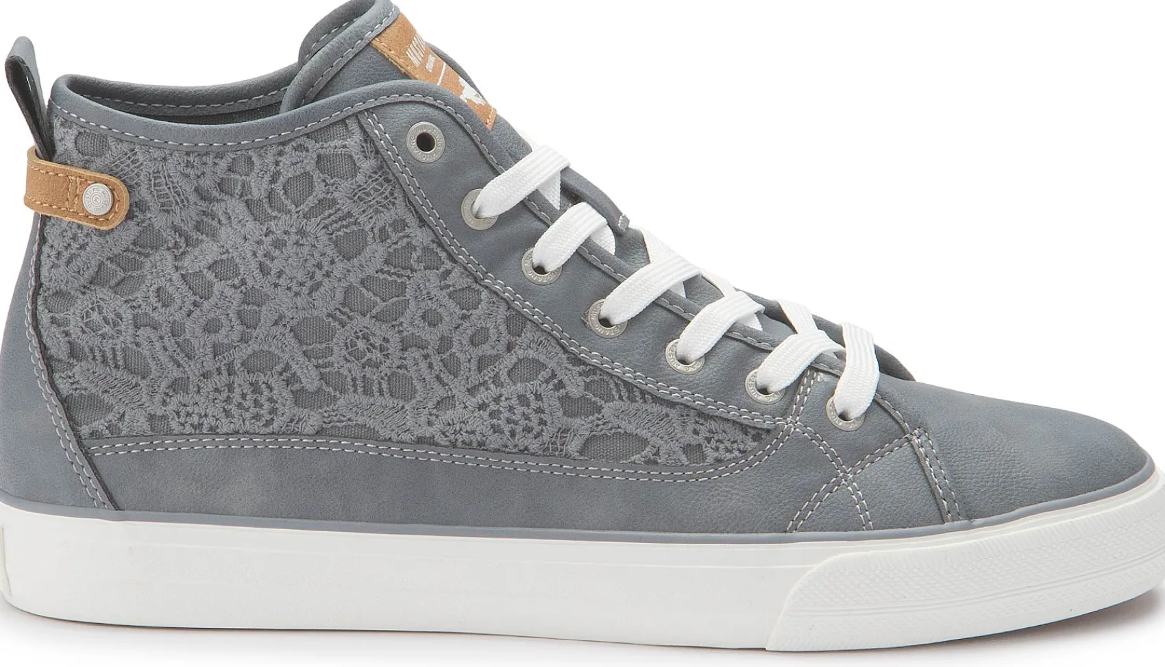 Sneaker|Schnürschuhe|Mustang Damen Sneaker in Übergrößen Grau