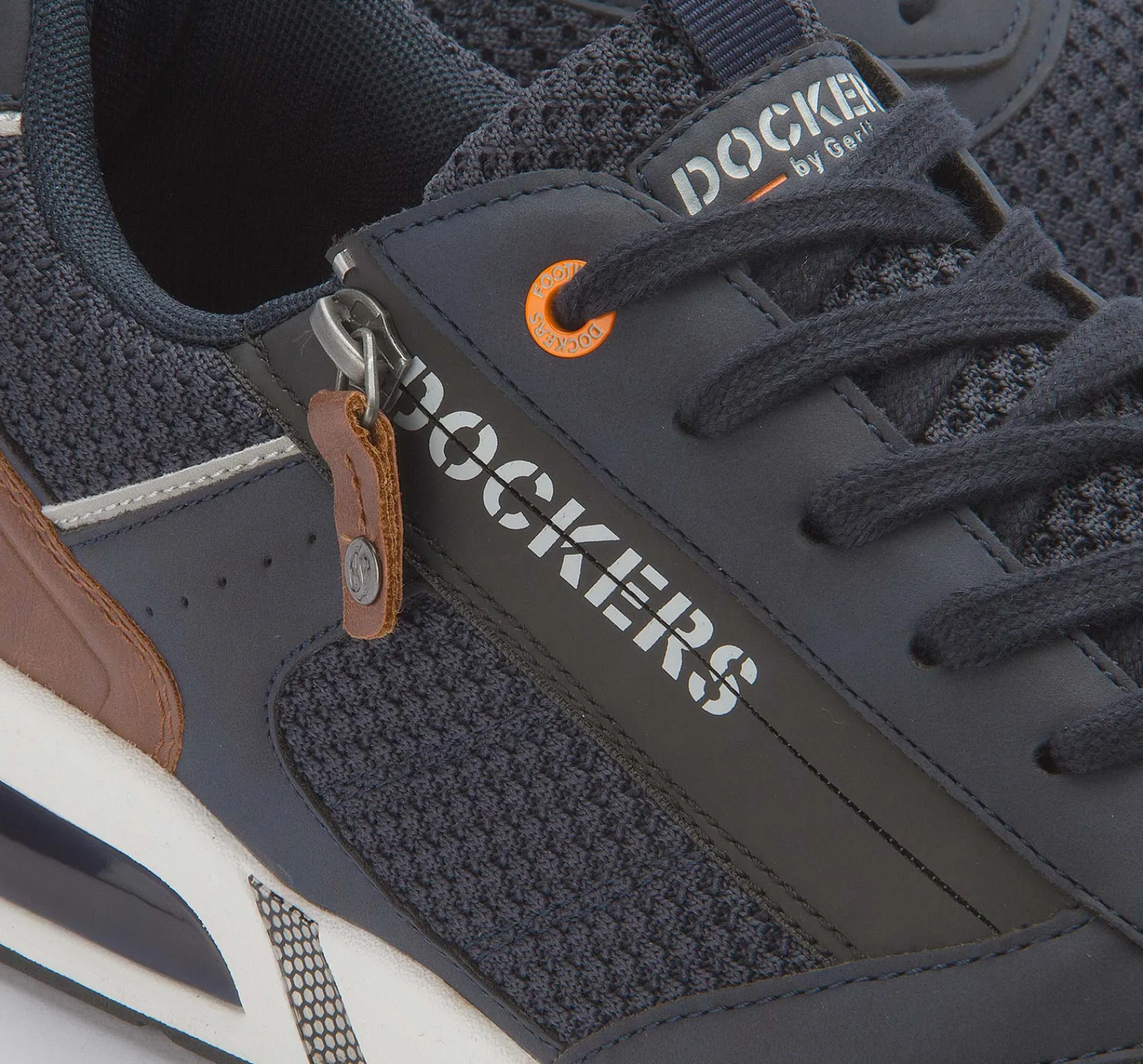 Schnürschuhe|Dockers Sneaker in Übergrößen Blau