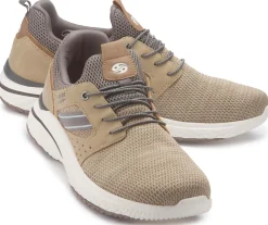 Sneaker|Schnürschuhe|Dockers Sneaker in Übergrößen Beige