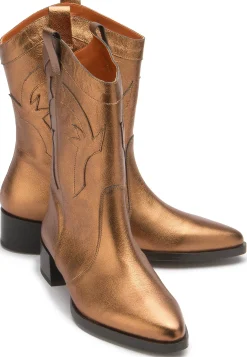 Stiefeletten|Horsch Schuhe Stiefelette in Übergrößen Gold