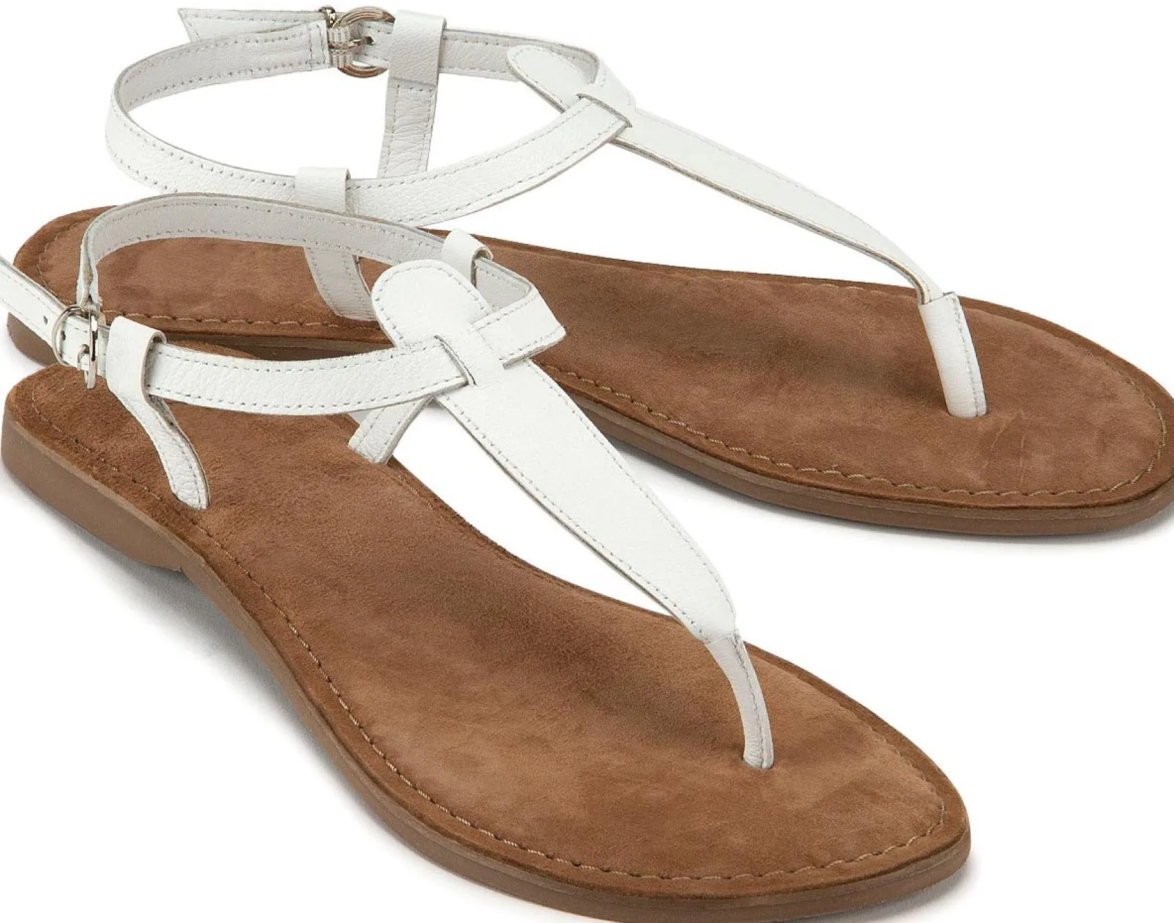 Zehentrenner|Sandalen|Horsch Schuhe Zehentrenner in Übergrößen Weiß