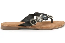 Zehentrenner|Sandalen|Horsch Schuhe Zehentrenner in Übergrößen Schwarz