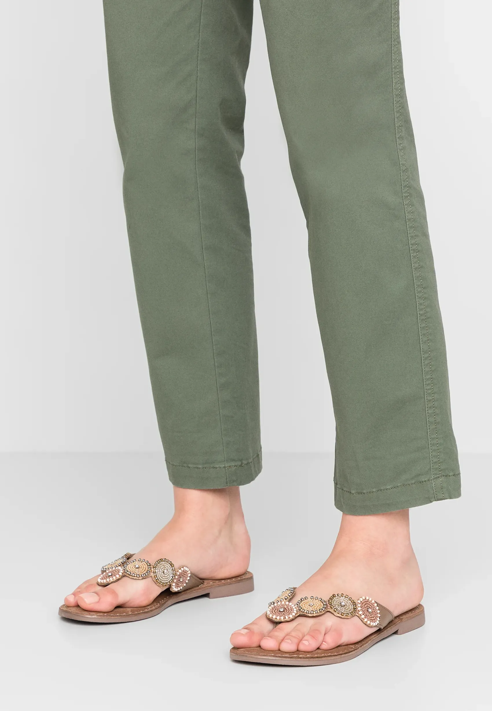 Zehentrenner|Sandalen|Horsch Schuhe Zehentrenner in Übergrößen Braun