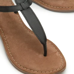Zehentrenner|Sandalen|Horsch Schuhe Zehentrenner in Übergrößen Schwarz