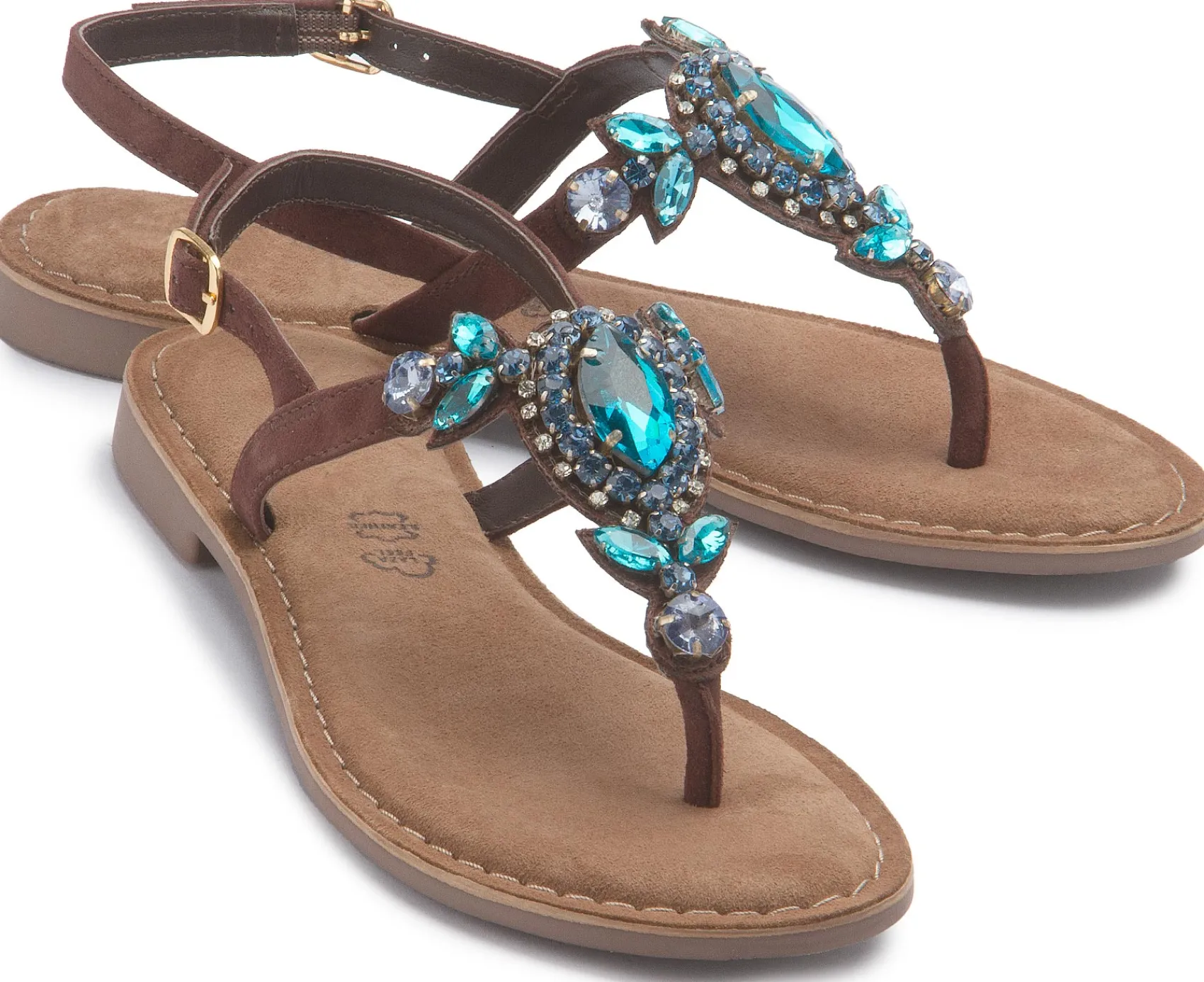 Zehentrenner|Sandalen|Horsch Schuhe Zehentrenner in Übergrößen Braun