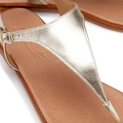 Zehentrenner|Sandalen|Horsch Schuhe Zehentrenner in Übergrößen Gold