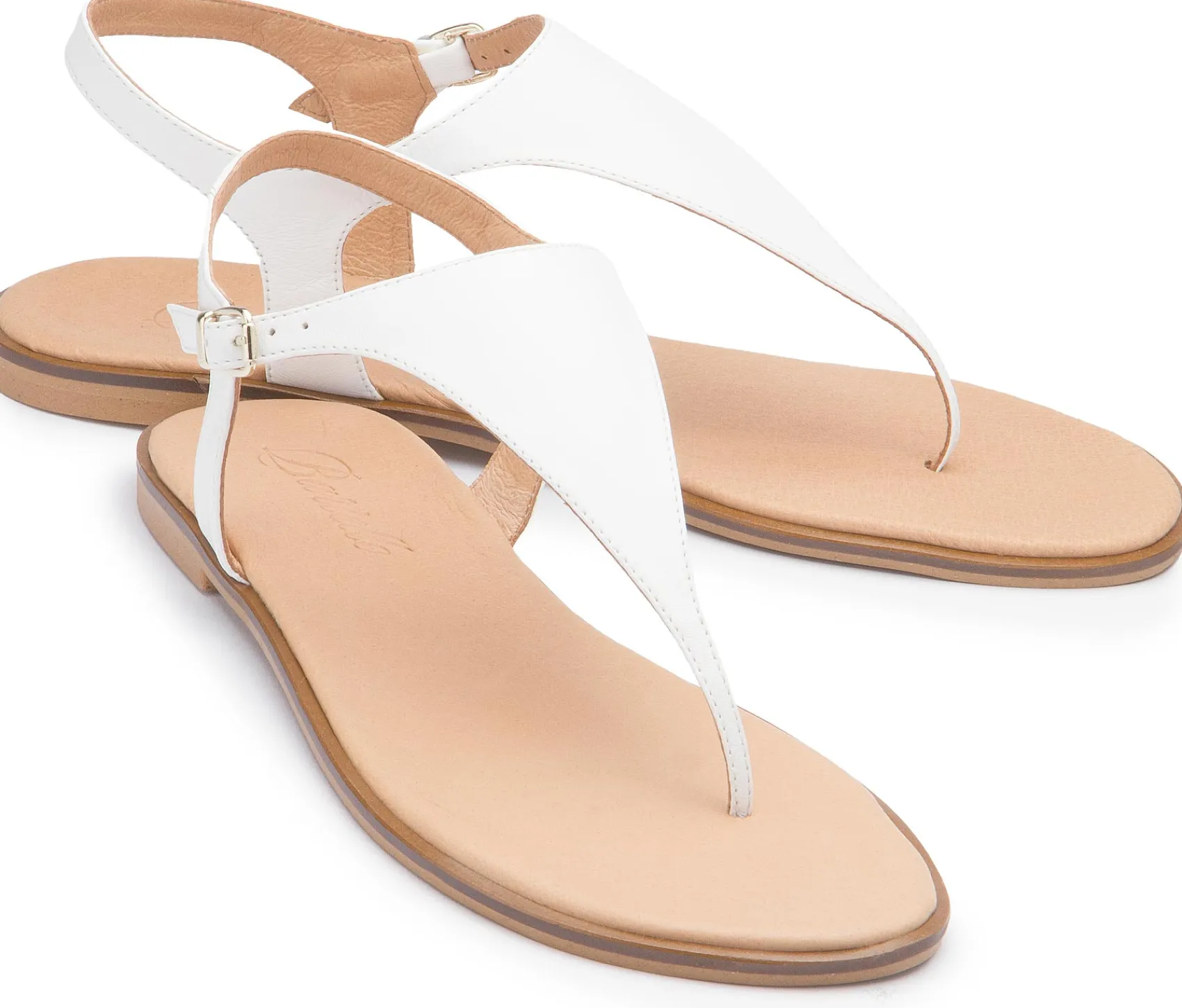 Zehentrenner|Sandalen|Horsch Schuhe Zehentrenner in Übergrößen Weiß