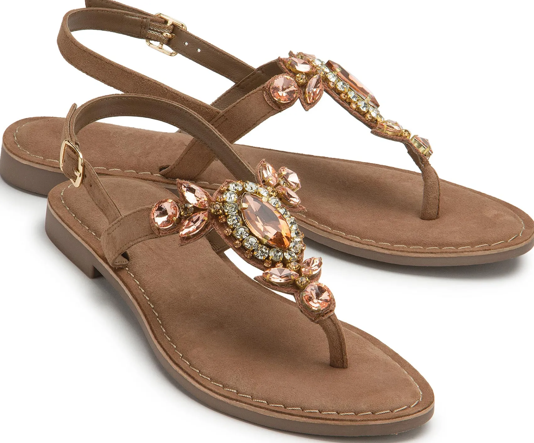 Zehentrenner|Sandalen|Horsch Schuhe Zehentrenner in Übergrößen Braun