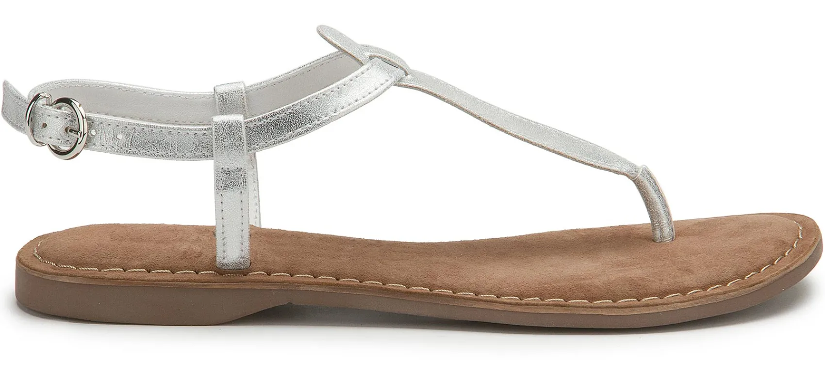 Zehentrenner|Sandalen|Horsch Schuhe Zehentrenner in Übergrößen Silber