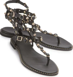 Zehentrenner|Sandalen|Kotris Zehentrenner in Übergrößen Schwarz