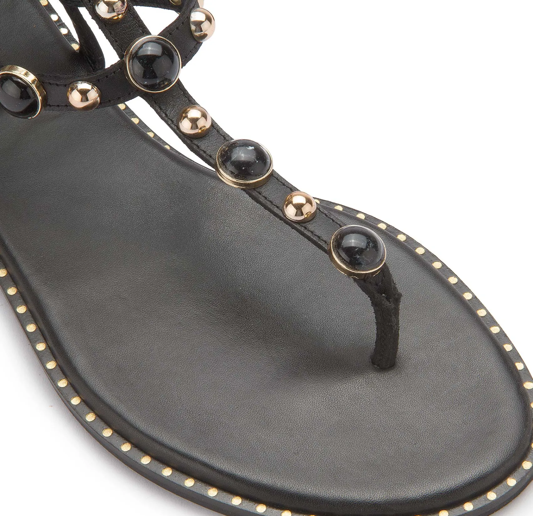 Zehentrenner|Sandalen|Kotris Zehentrenner in Übergrößen Schwarz