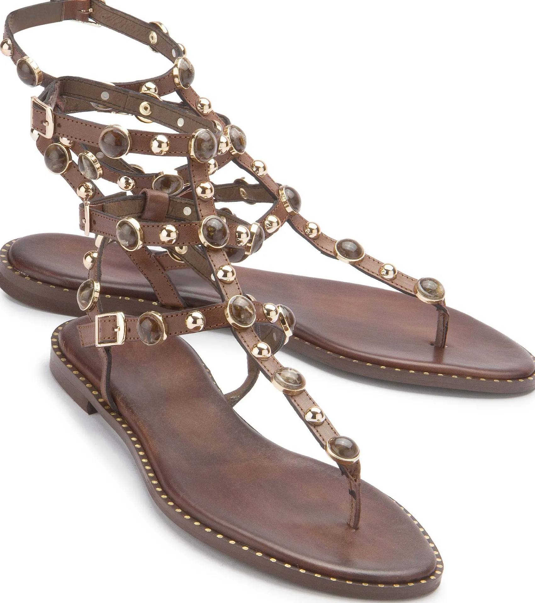Zehentrenner|Sandalen|Kotris Zehentrenner in Übergrößen Braun
