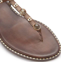 Zehentrenner|Sandalen|Kotris Zehentrenner in Übergrößen Braun