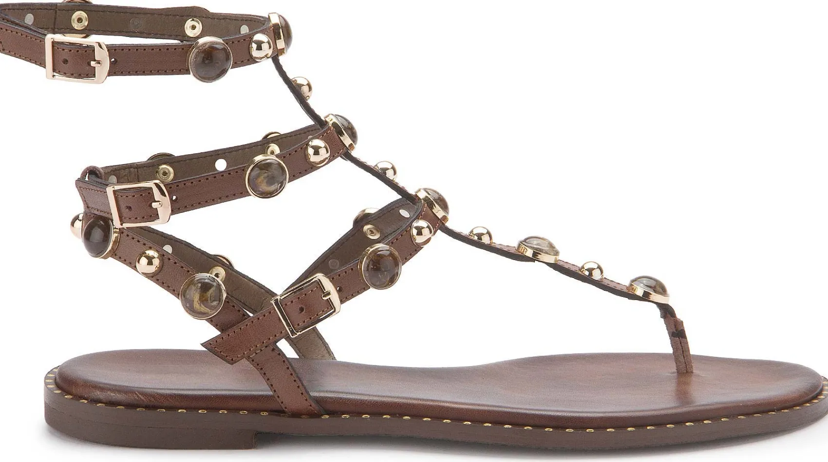 Zehentrenner|Sandalen|Kotris Zehentrenner in Übergrößen Braun