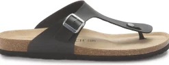 Sandalen|Hausschuhe|Horsch Schuhe Zehentrenner in Übergrößen Schwarz