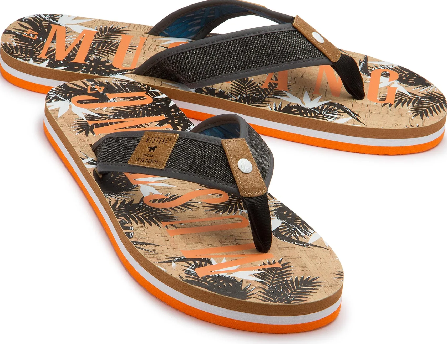 Sandalen|Mustang Herren Zehentrenner in Übergrößen