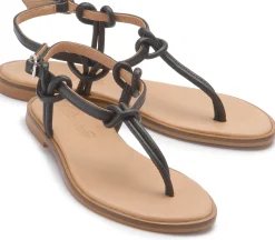 Zehentrenner|Sandalen|Horsch Schuhe Zehentrenner in Untergrößen Schwarz